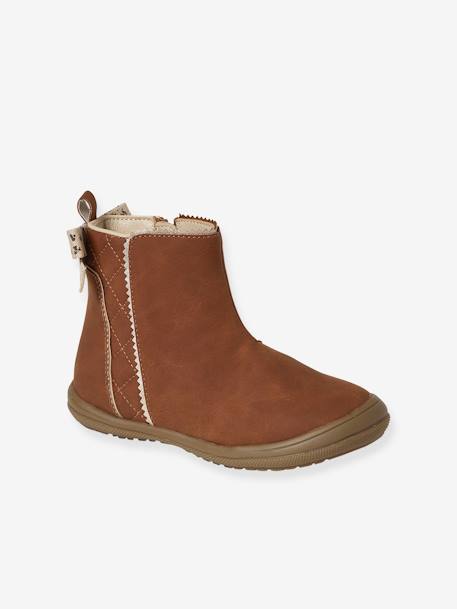 Meisjeslaarzen met rits kleutercollectie antraciet+bruin+zwart - vertbaudet enfant 