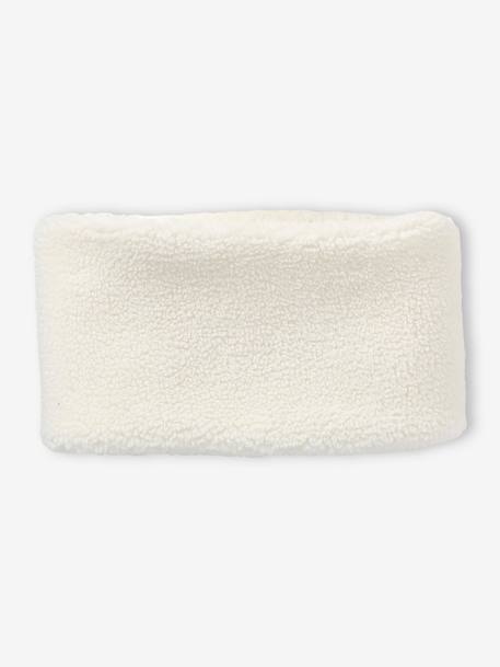 Ensemble 'Bear Mood' bébé garçon bonnet + snood + moufles en sherpa écru - vertbaudet enfant 