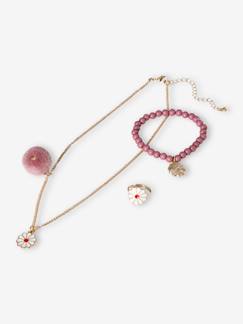 Meisje-Accessoires-Juwelen-Ketting + armband + ringenset margriet