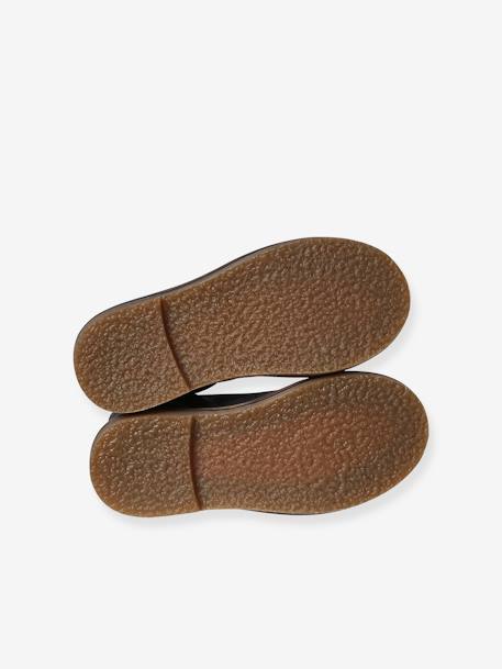 Boots lacées et zippées en cuir enfant collection maternelle marine - vertbaudet enfant 