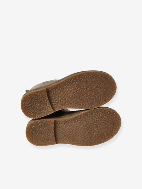 Boots cuir enfant zippées et élastiquées gris - vertbaudet enfant 