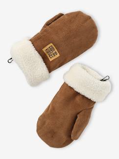 Garçon-Accessoires-Bonnet, écharpe, gants-Moufles en velours doublées sherpa garçon