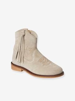 Chaussures-Boots zippées cuir fille