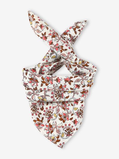 Foulard fleuri personnalisable bébé fille écru - vertbaudet enfant 