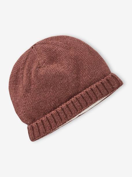 Ensemble naissance en tricot bonnet + moufles + chaussons noisette - vertbaudet enfant 
