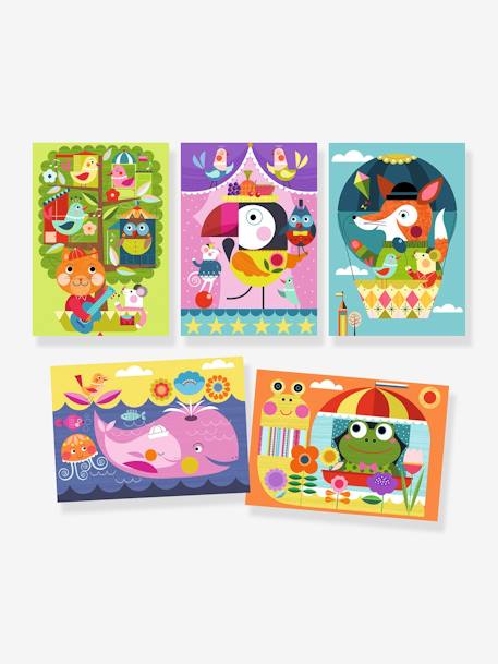 Kraskaarten - Leuk om te ontdekken - DJECO meerkleurig - vertbaudet enfant 