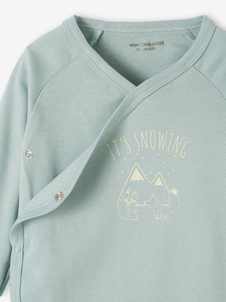 Lot de 5 bodies bébé évolutif ouverture naissance bleu grisé - vertbaudet enfant 