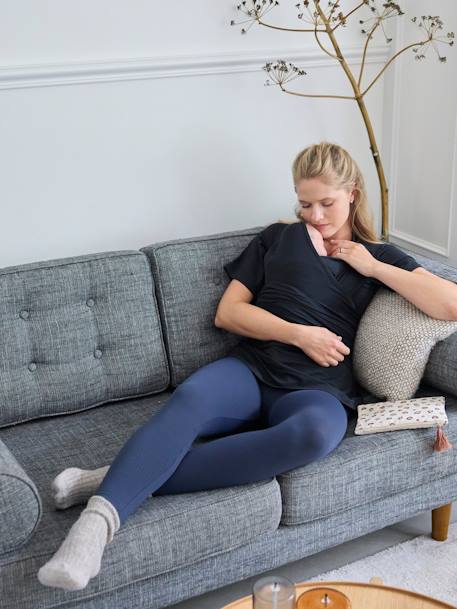 T-shirt peau à peau adulte mixte en coton biologique noir - vertbaudet enfant 