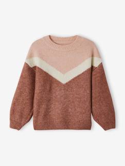 Meisje-Trui, vest, sweater-Meisjestrui met colourblock effect