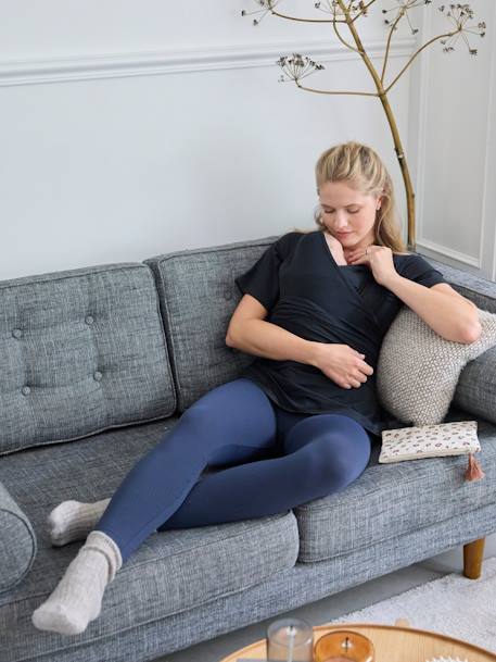 T-shirt peau à peau adulte mixte en coton biologique noir - vertbaudet enfant 