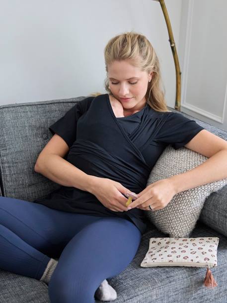 T-shirt peau à peau adulte mixte en coton biologique noir - vertbaudet enfant 