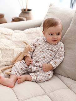 Baby-Pyjama,  overpyjama-Katoenen gestreept babyslaappakje met opening aan de voorkant