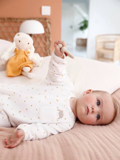 Slaappakje schaap voor baby's van fluweel eenvoudige opening ecru - vertbaudet enfant 