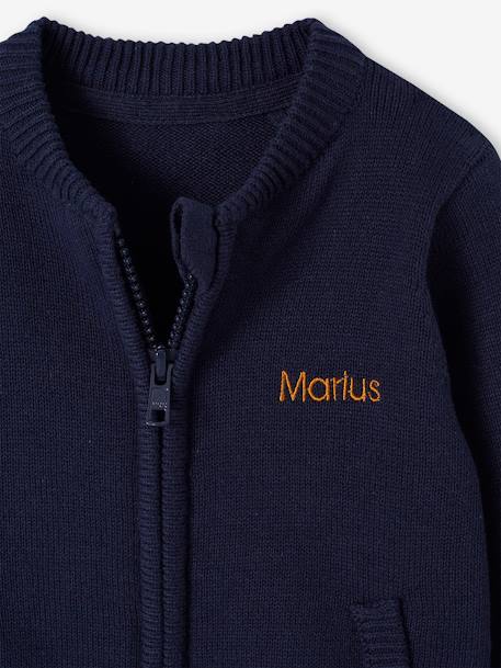 Gilet zippé style teddy bébé personnalisable marine - vertbaudet enfant 