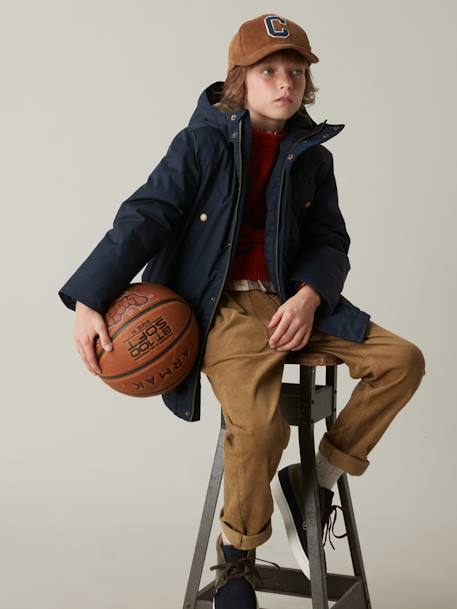Parka chaude garçon caramel+marine - vertbaudet enfant 