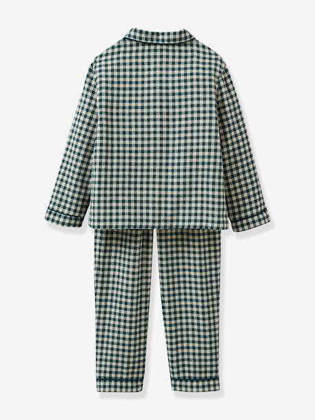 Pyjama classique Garçon Vichy CYRILLUS carreaux vert - vertbaudet enfant 