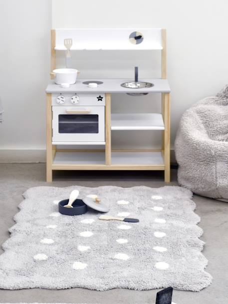 Tapis coton Lavable Mini Biscuit - gris - vertbaudet enfant 
