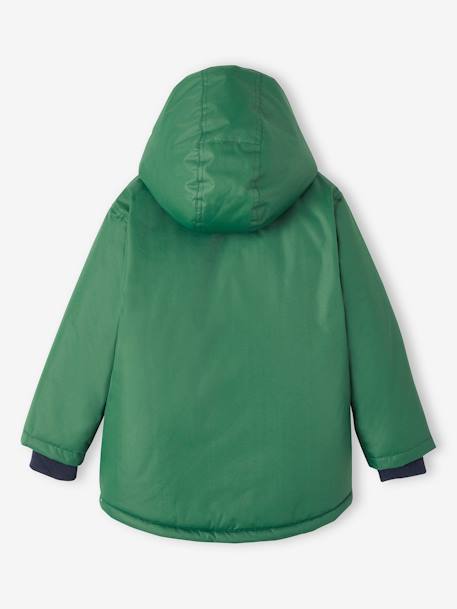 Gevoerde parka voor jongens met capuchon groen - vertbaudet enfant 