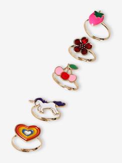 Meisje-Accessoires-Juwelen-Set van 5 verstelbare ringen voor meisjes
