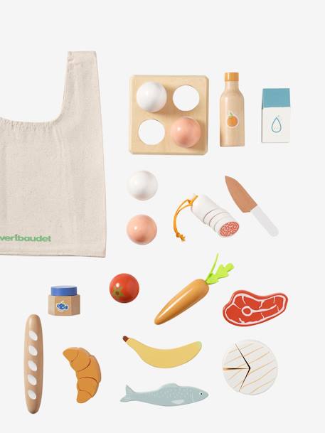 Set d'aliments + sac de courses en bois FSC® bois - vertbaudet enfant 