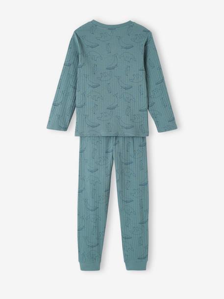 Lot de 2 pyjamas garçon ours maille côtelée vert émeraude - vertbaudet enfant 