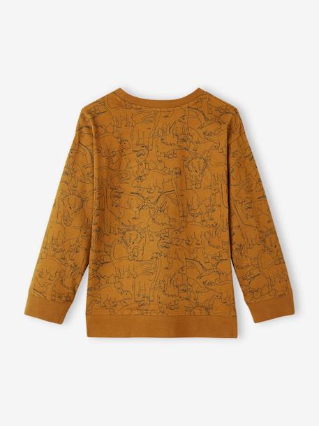 Jongensshirt in sweaterlook met print okergeel - vertbaudet enfant 