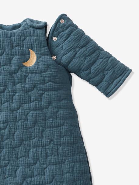 Gigoteuse hiver quiltée manches amovibles en gaze de coton bio* NUITS DE RÊVE caramel+écru+marine - vertbaudet enfant 