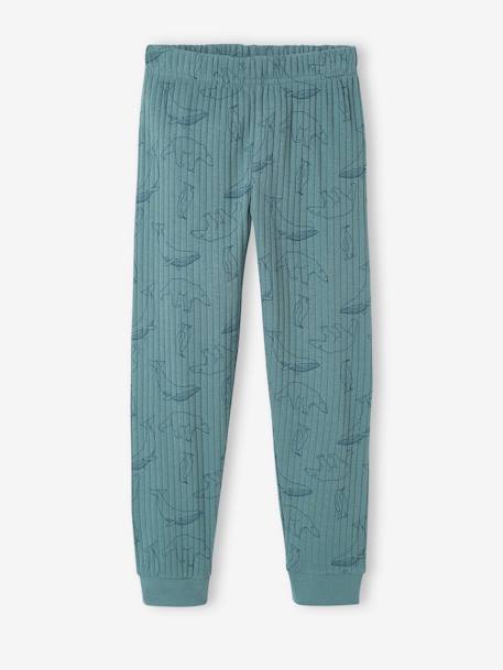 Lot de 2 pyjamas garçon ours maille côtelée vert émeraude - vertbaudet enfant 