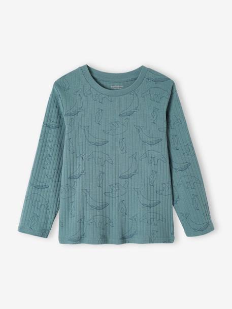 Lot de 2 pyjamas garçon ours maille côtelée vert émeraude - vertbaudet enfant 