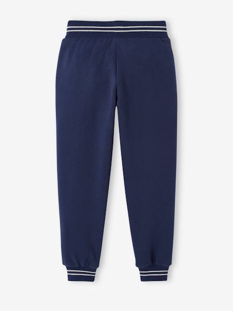 Sport joggingbroek van molton jongens korstmos+marineblauw - vertbaudet enfant 