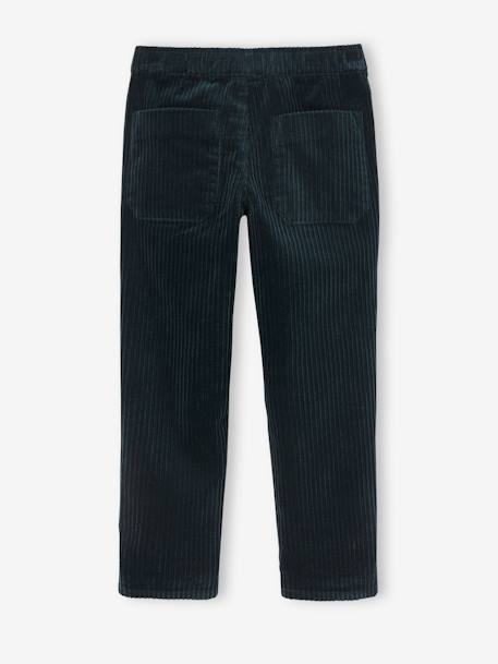 Pantalon en velours côtelé garçon facile à enfiler bleu ardoise+marine+vert sapin - vertbaudet enfant 