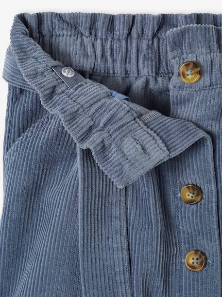 Jupe fille velours style paperbag beige doré+bleu grisé+olive+prune - vertbaudet enfant 