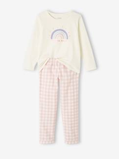 Pyjama fille arc-en-ciel en maille jersey et flanelle  - vertbaudet enfant