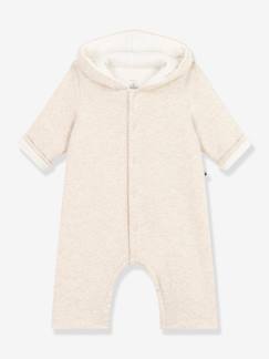 Baby-Lange gewatteerde jumpsuit met capuchon in katoen voor baby's PETIT BATEAU