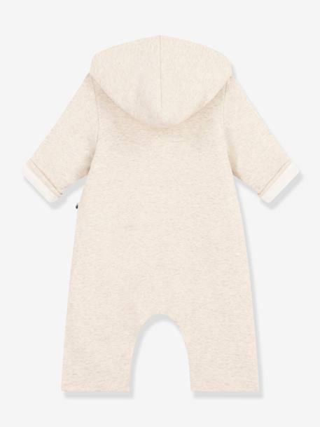 Lange gewatteerde jumpsuit met capuchon in katoen voor baby's PETIT BATEAU beige - vertbaudet enfant 