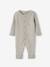 Geribde babypyjama met lange mouwen antraciet+gechineerd beige+gemêleerd grijs - vertbaudet enfant 