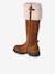 Bottes cavalières fourrées zippées cuir fille marron - vertbaudet enfant 