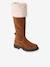 Bottes cavalières fourrées zippées cuir fille marron - vertbaudet enfant 