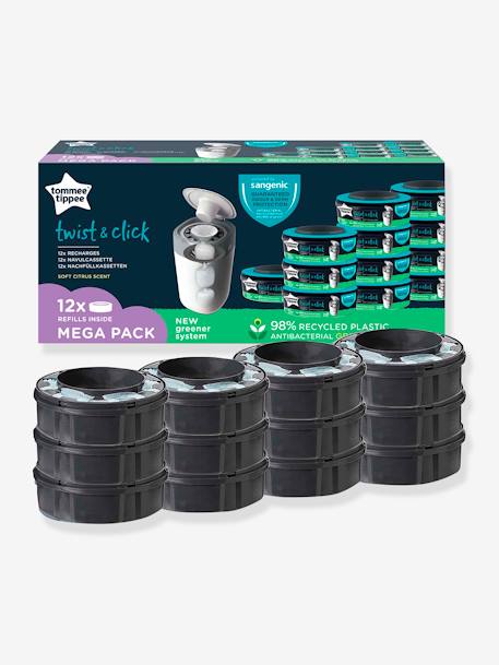 Lot de 12 recharges pour poubelles à couches Tec et Twist & Click Sangenic en plastique recyclé GRIS - vertbaudet enfant 