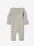 Geribde babypyjama met lange mouwen antraciet+gechineerd beige+gemêleerd grijs - vertbaudet enfant 