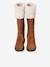 Bottes cavalières fourrées zippées cuir fille marron - vertbaudet enfant 