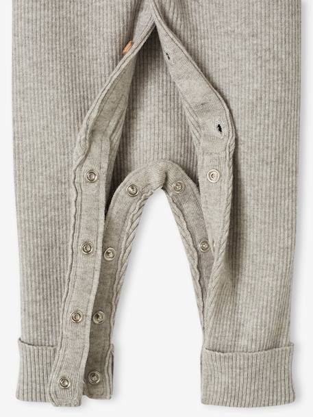 Geribde babypyjama met lange mouwen antraciet+gechineerd beige+gemêleerd grijs - vertbaudet enfant 