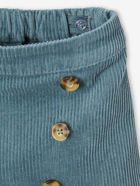 Short-rokje van ribfluweel met wikkeleffect Engels groen+groenblauw+oudroze+rood+rozen - vertbaudet enfant 