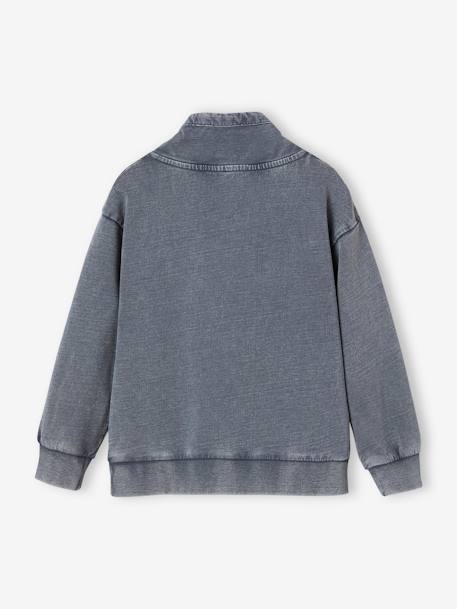 Sweat col snood motif bateau pirate garçon effet délavé gris chiné - vertbaudet enfant 