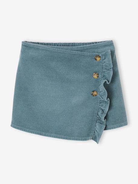 Fille-Jupe-Jupe-short fille en velours effet portefeuille