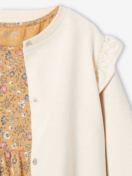 Ensemble robe et cardigan à volants fille caramel - vertbaudet enfant 