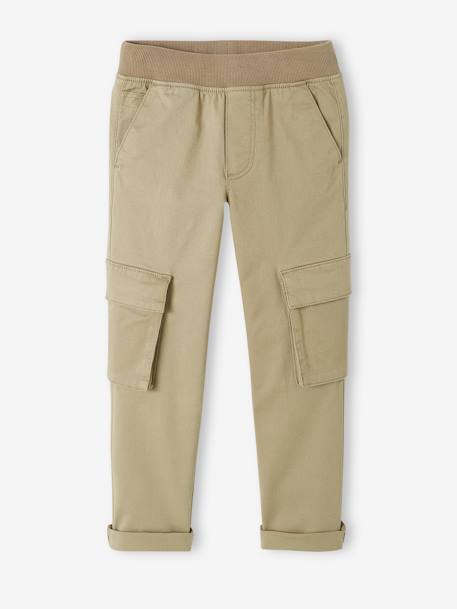 Pantalon Garçon En Velours Côtelé VERTBAUDET - Coupe Droite, Ceinture élastique Ajustable - 99% Coton, 1% élasthanne - Taille 6 Ans - Marine