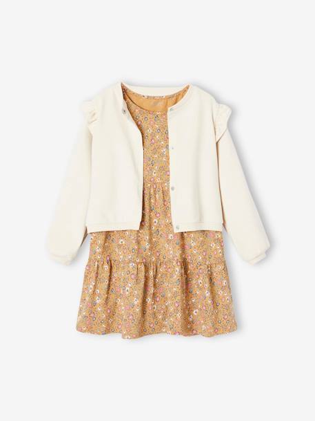 Ensemble robe et cardigan à volants fille caramel - vertbaudet enfant 