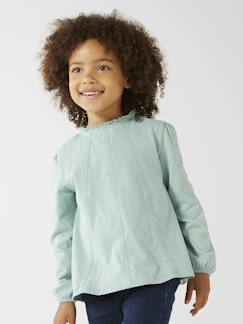 -T-shirt blouse fille détails en macramé manches longues