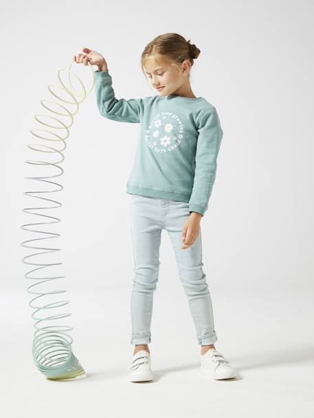 Jean fille tregging Basics bleu jean+double stone - vertbaudet enfant 